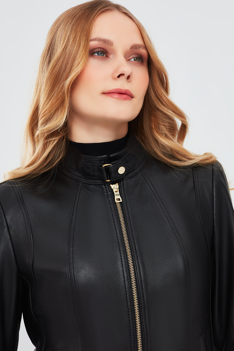 Angie Women's Black Short Leather Jacket