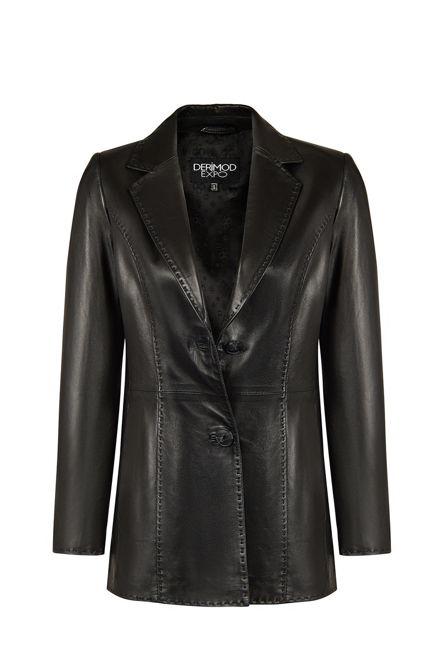 Barbara Kadın Siyah Blazer Deri Ceket