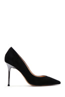 Women's Black Suede Leather Stiletto | Derimod