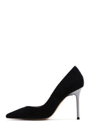 Women's Black Suede Leather Stiletto | Derimod