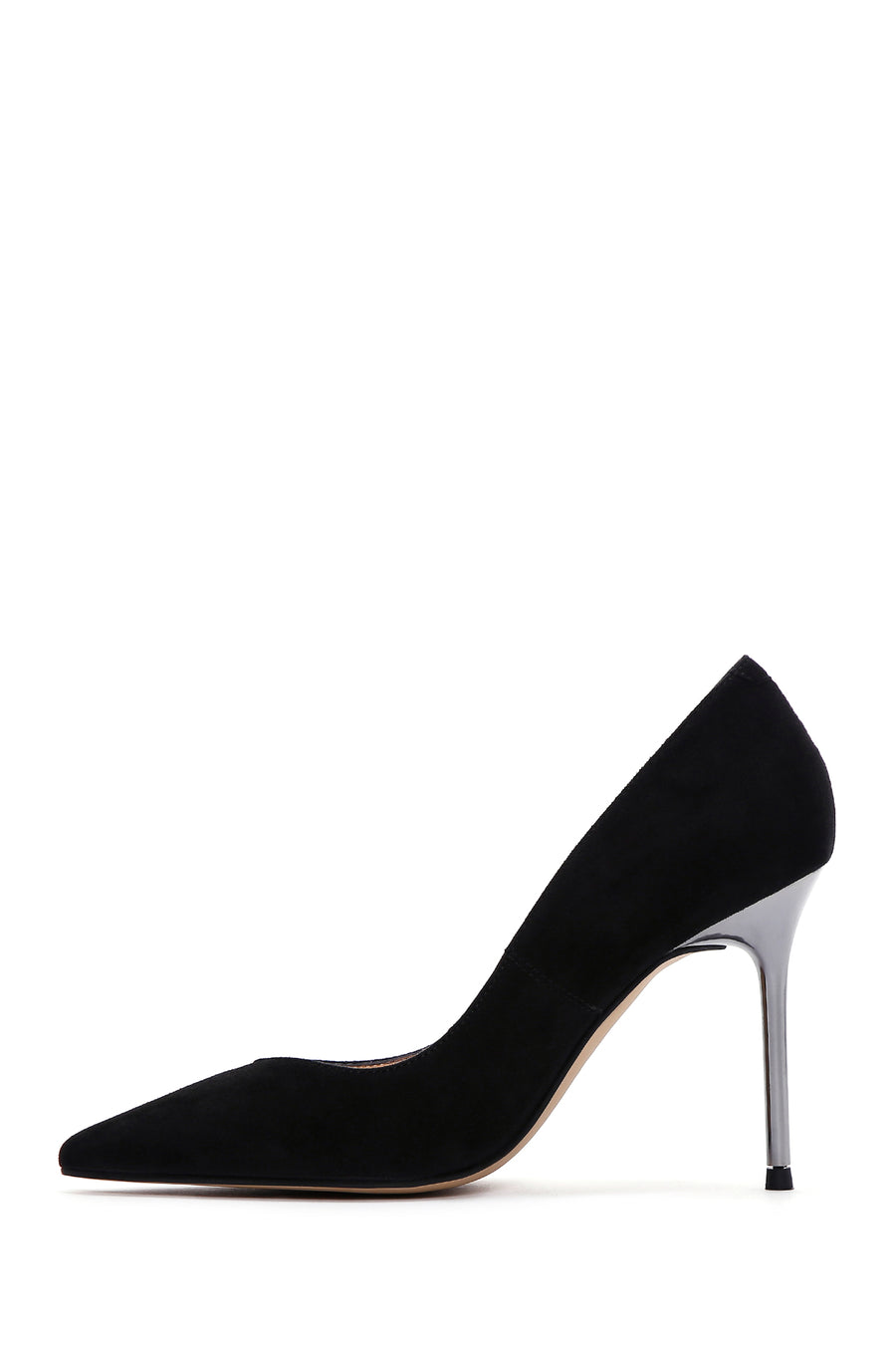Women's Black Suede Leather Stiletto