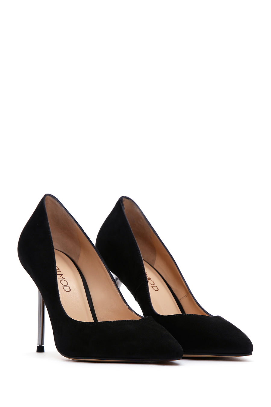 Women's Black Suede Leather Stiletto