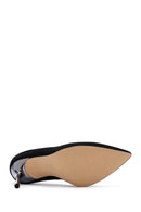 Women's Black Suede Leather Stiletto | Derimod