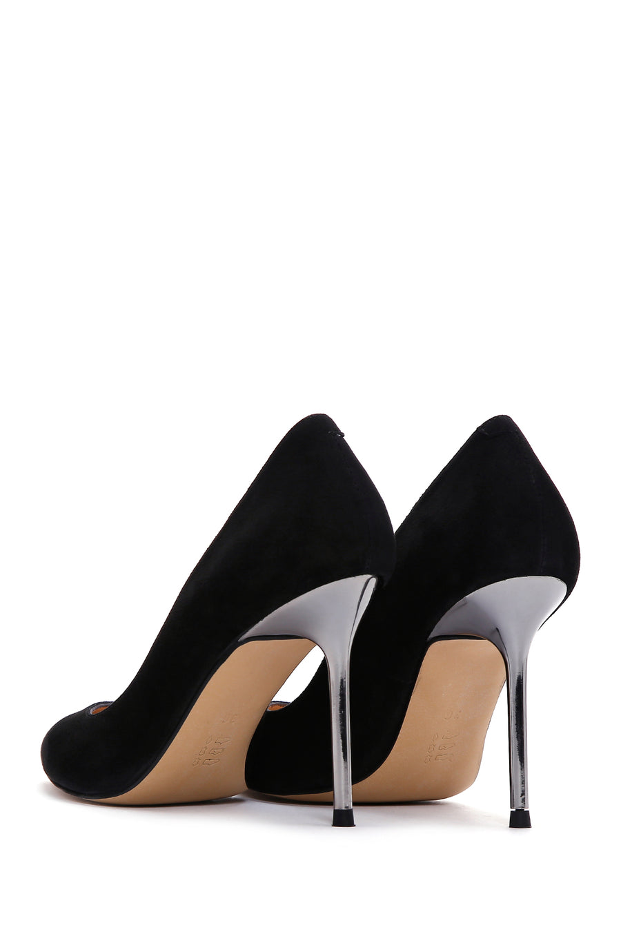Women's Black Suede Leather Stiletto