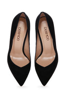 Women's Black Suede Leather Stiletto | Derimod