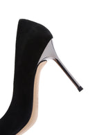 Women's Black Suede Leather Stiletto | Derimod