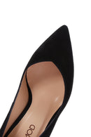 Women's Black Suede Leather Stiletto | Derimod