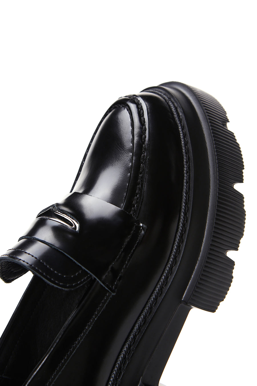 Kadın Siyah Deri Maskülen Loafer