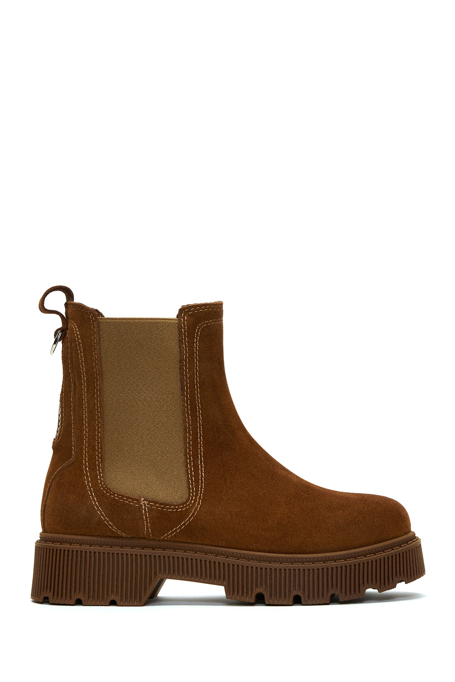 Women's Tan Suede Leather Chelsea Boots 22WFD130810 | Derimod
