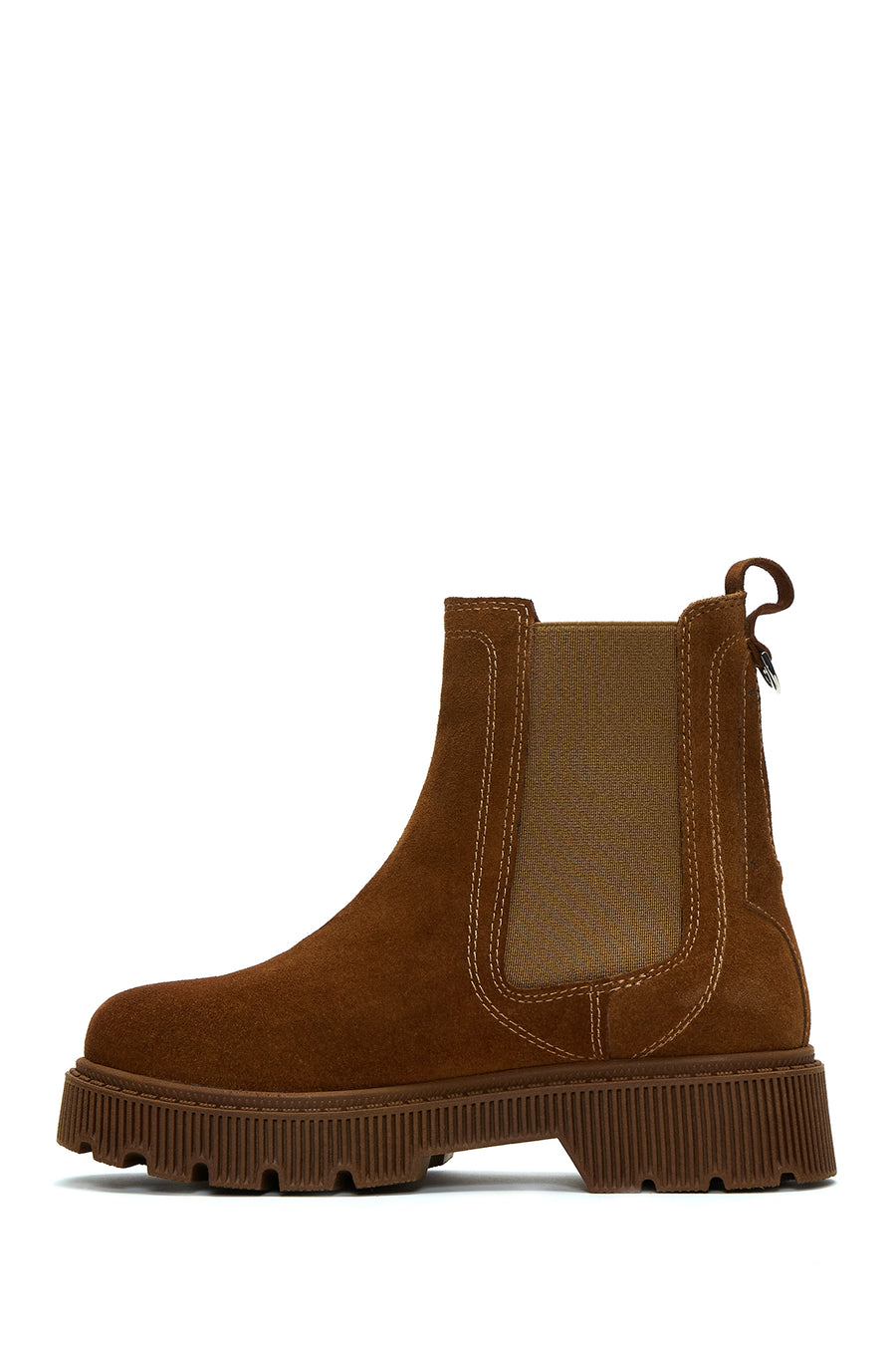 Women's Tan Suede Leather Chelsea Boots