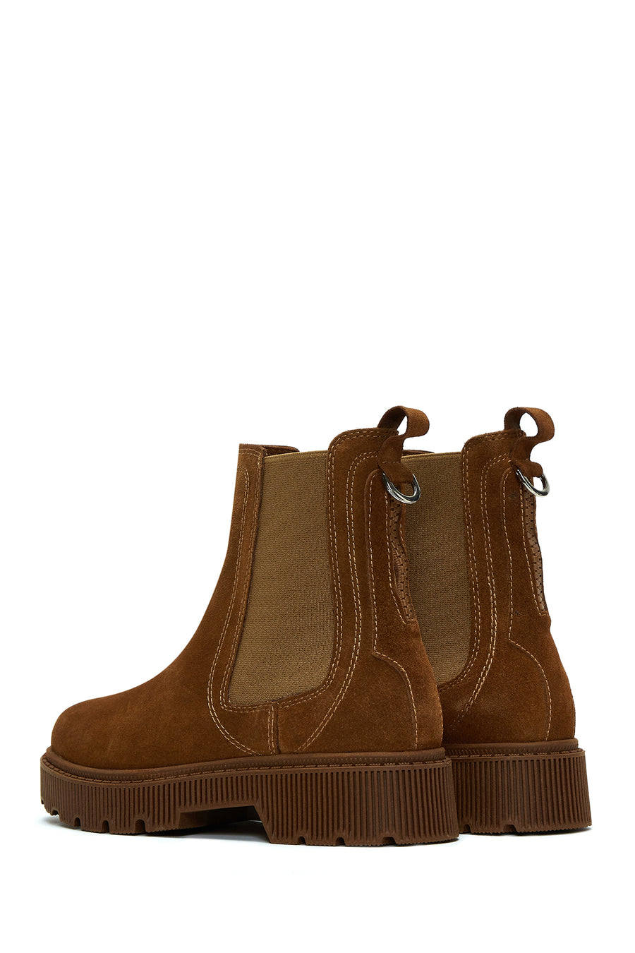Women's Tan Suede Leather Chelsea Boots