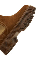Women's Tan Suede Leather Chelsea Boots | Derimod