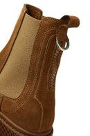 Women's Tan Suede Leather Chelsea Boots | Derimod
