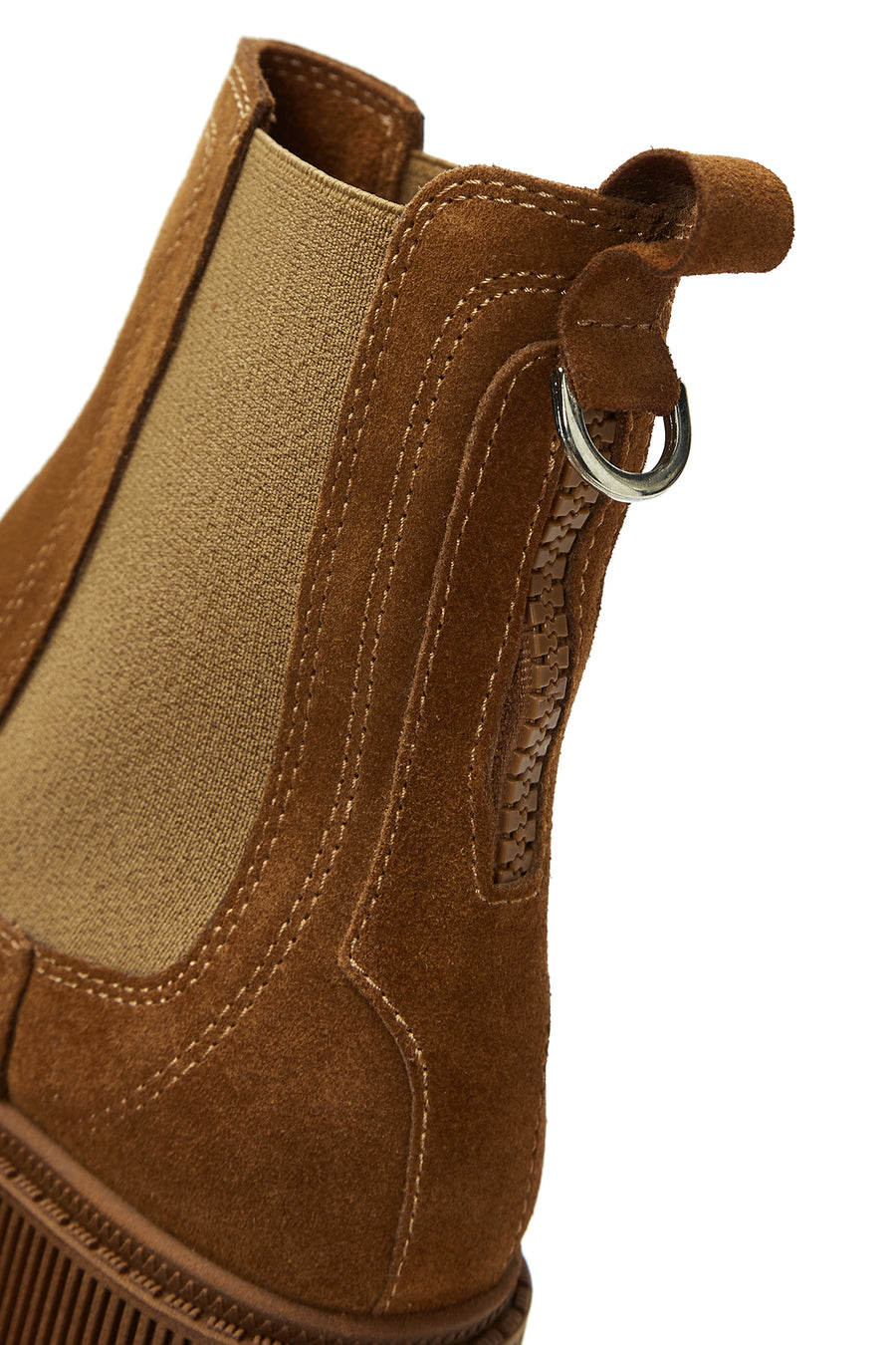 Women's Tan Suede Leather Chelsea Boots