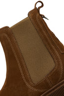 Women's Tan Suede Leather Chelsea Boots | Derimod