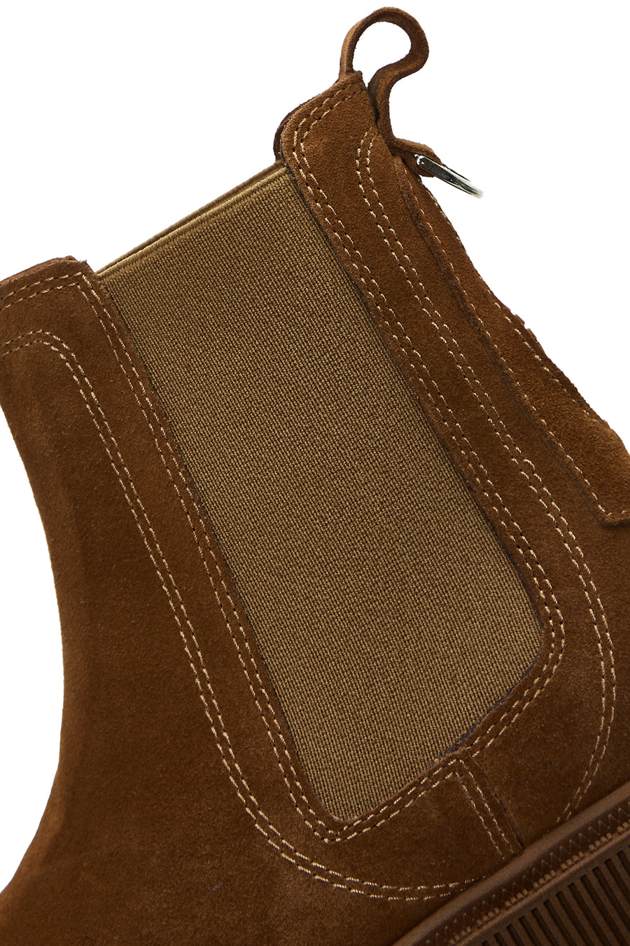 Women's Tan Suede Leather Chelsea Boots
