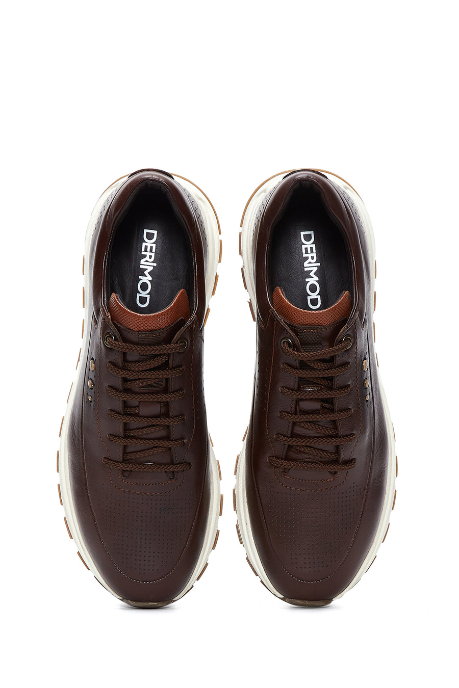 Erkek Kahverengi Deri Sneaker