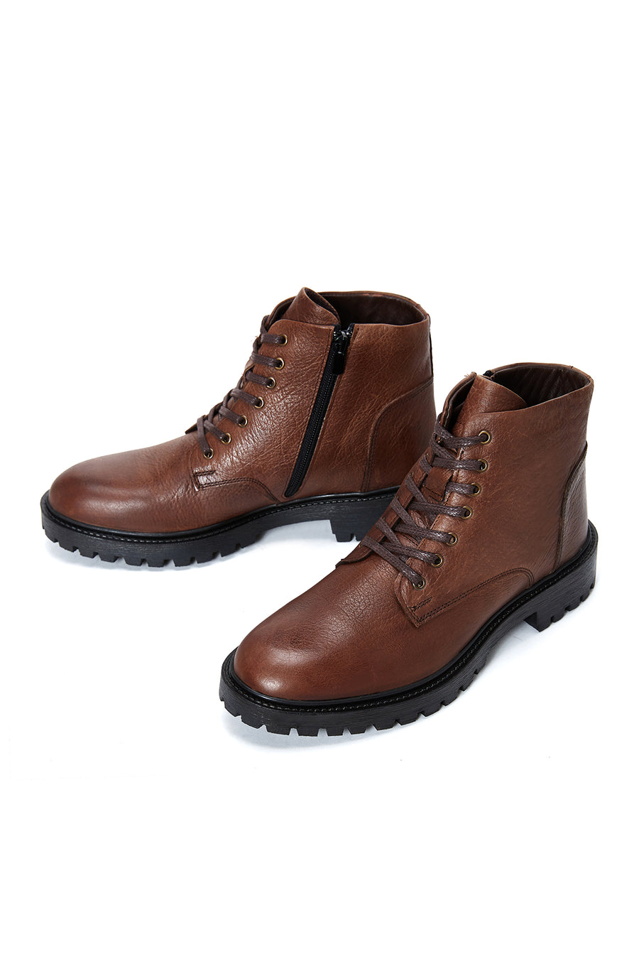 Men's Leather Zippered Boots