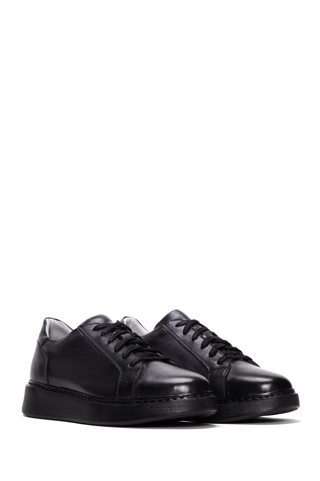 Erkek Siyah Deri Casual Sneaker