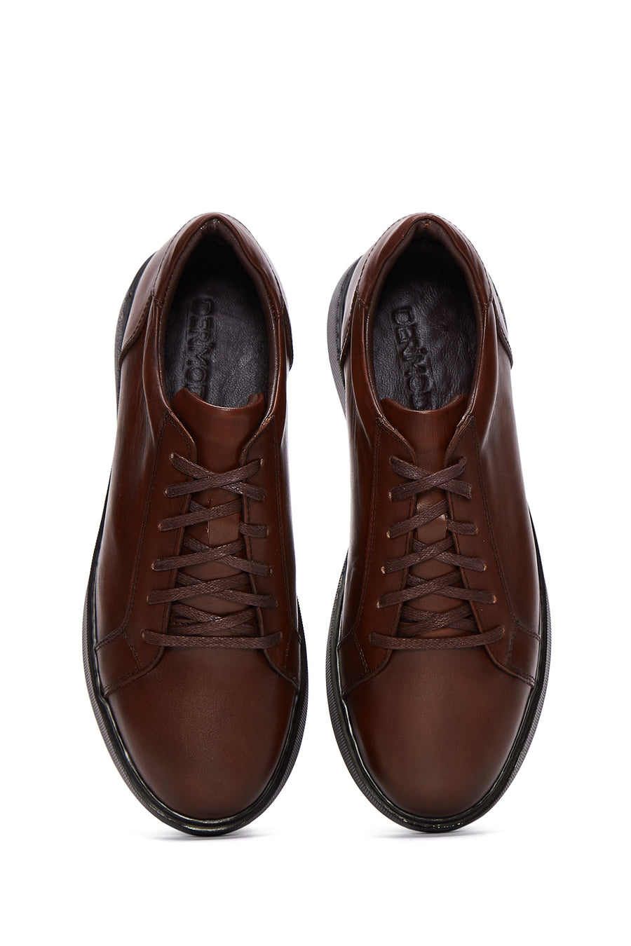 Erkek Kahverengi Deri Casual Sneaker