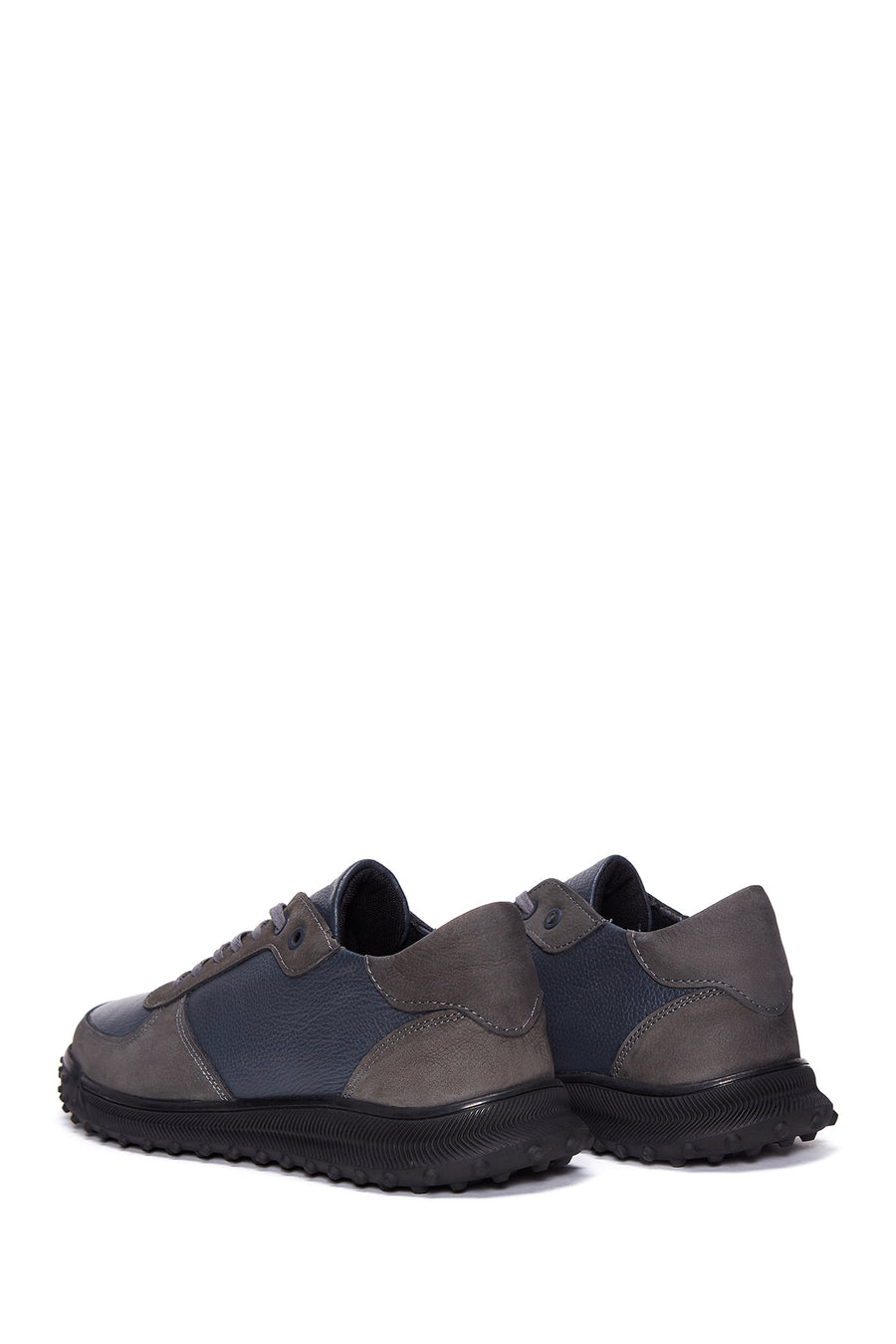 Erkek Gri Deri Sneaker