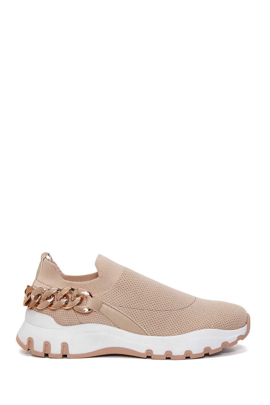 Kadın Bej Kalın Tabanlı Zincirli Sneaker 22WFE13906F | Derimod