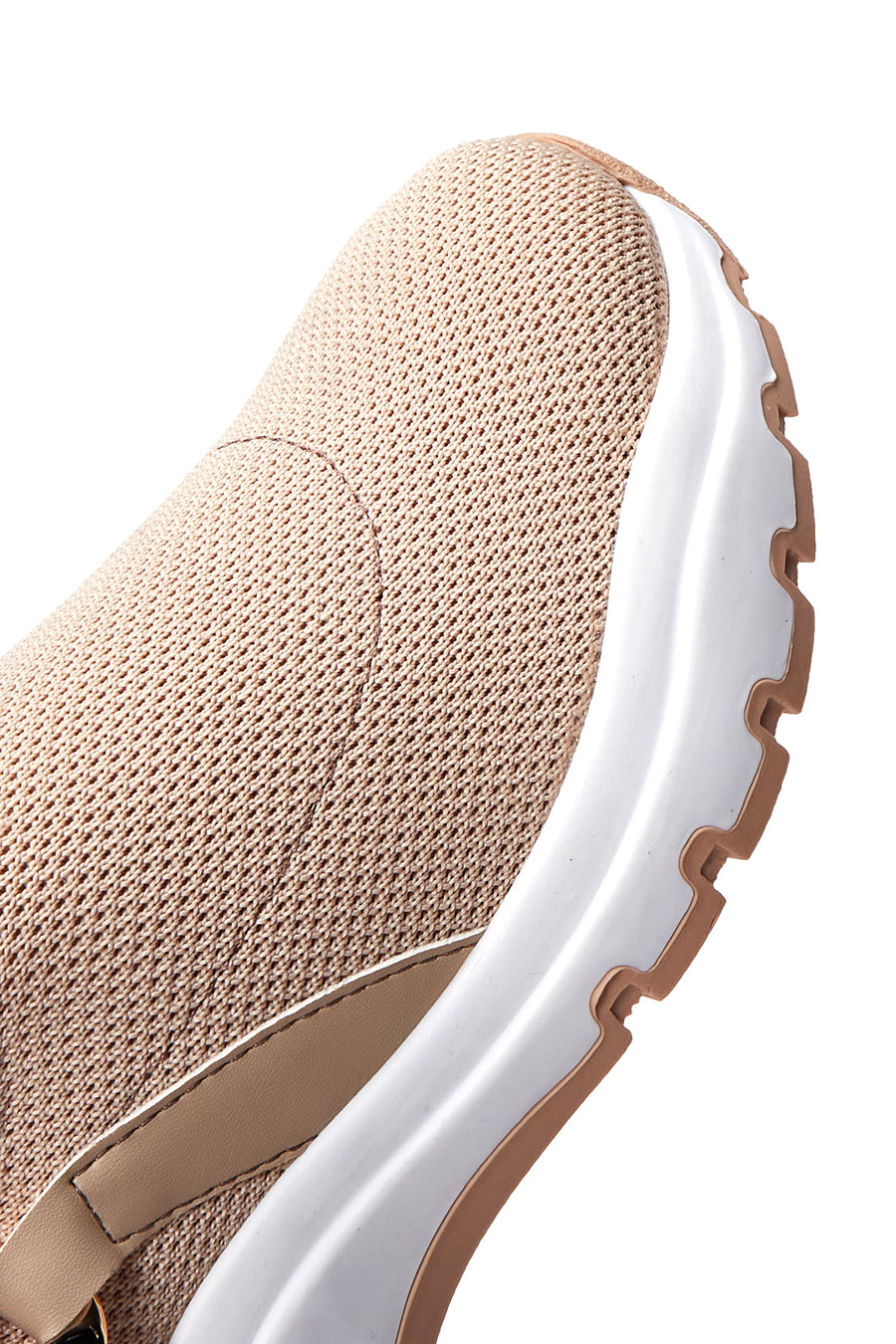 Kadın Bej Kalın Tabanlı Zincirli Sneaker