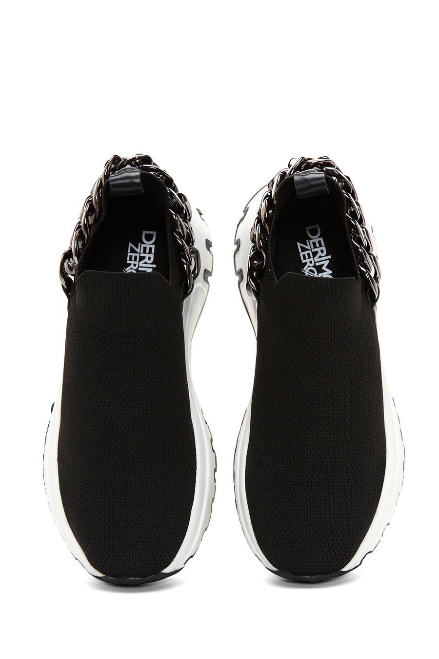 Kadın Siyah Kalın Tabanlı Zincirli Sneaker