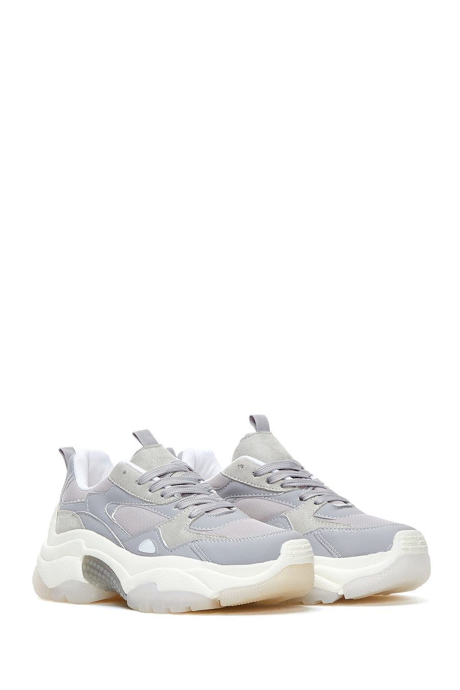 Women's Gray Thick Soled Sneaker