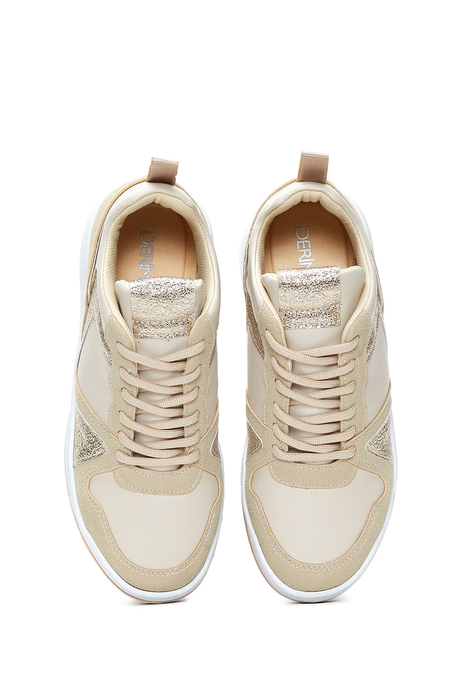 Kadın Bej Bağcıklı Sneaker