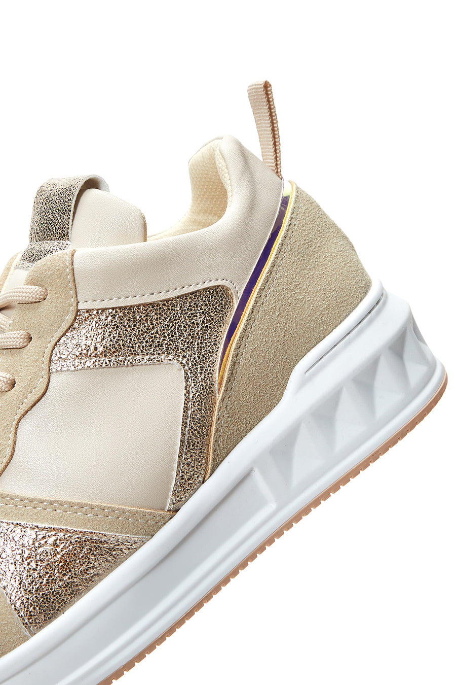 Kadın Bej Bağcıklı Sneaker