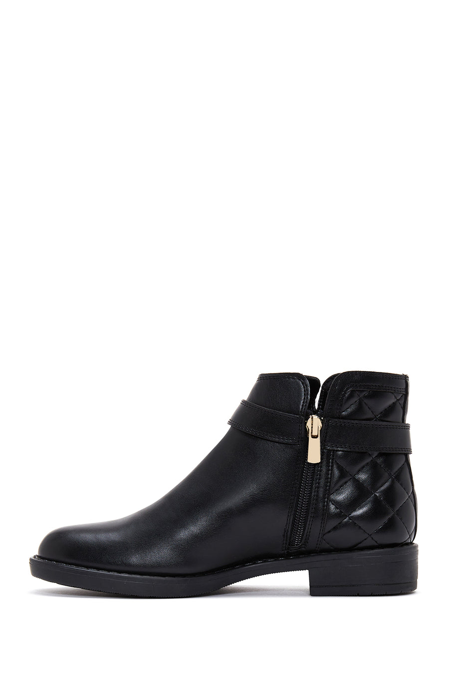 Women's Black Zippered Flat Classic Boots