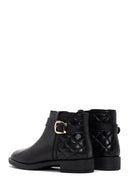 Women's Black Zippered Flat Classic Boots | Derimod