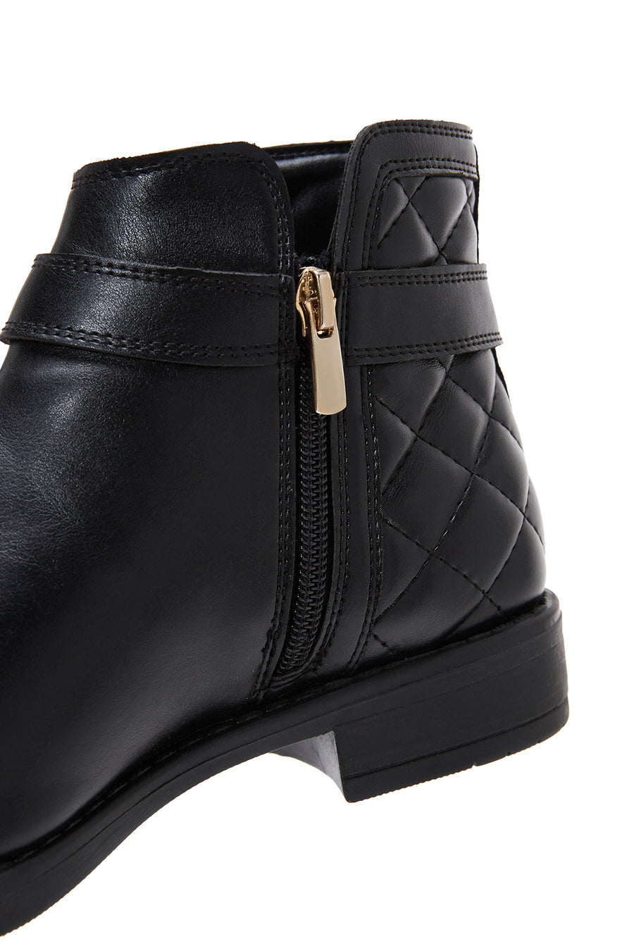 Women's Black Zippered Flat Classic Boots