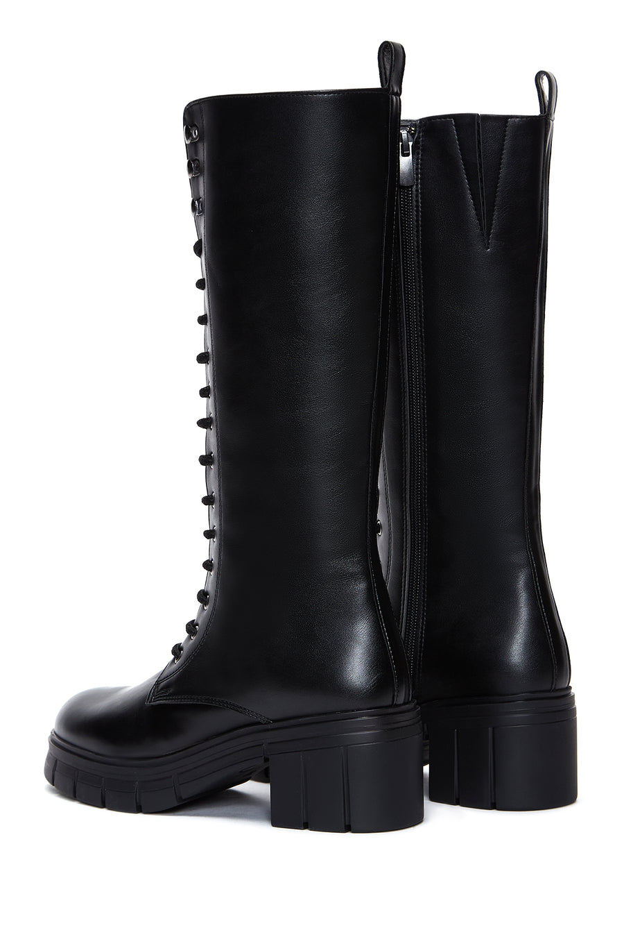 Women's Black Lace-Up Boots