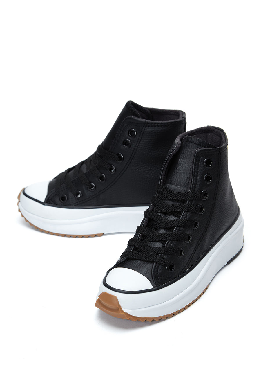 Kadın Siyah Kalın Tabanlı Bilekli Sneaker