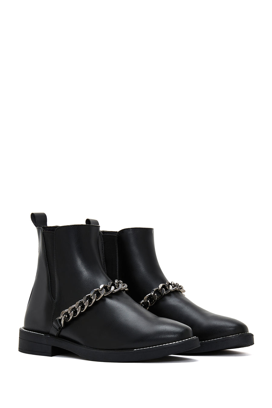 Women's Black Chain Chelsea Boots