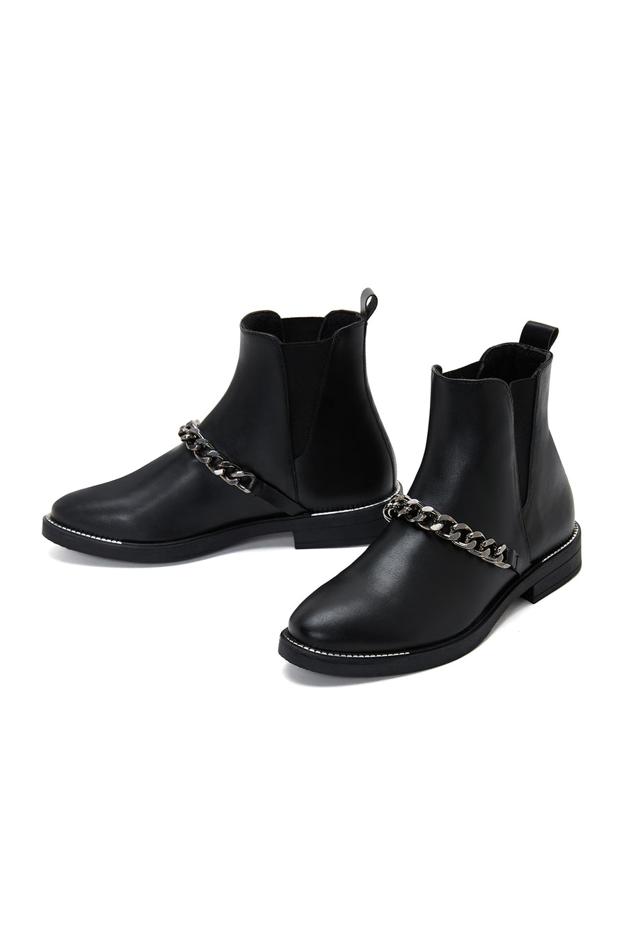 Women's Black Chain Chelsea Boots