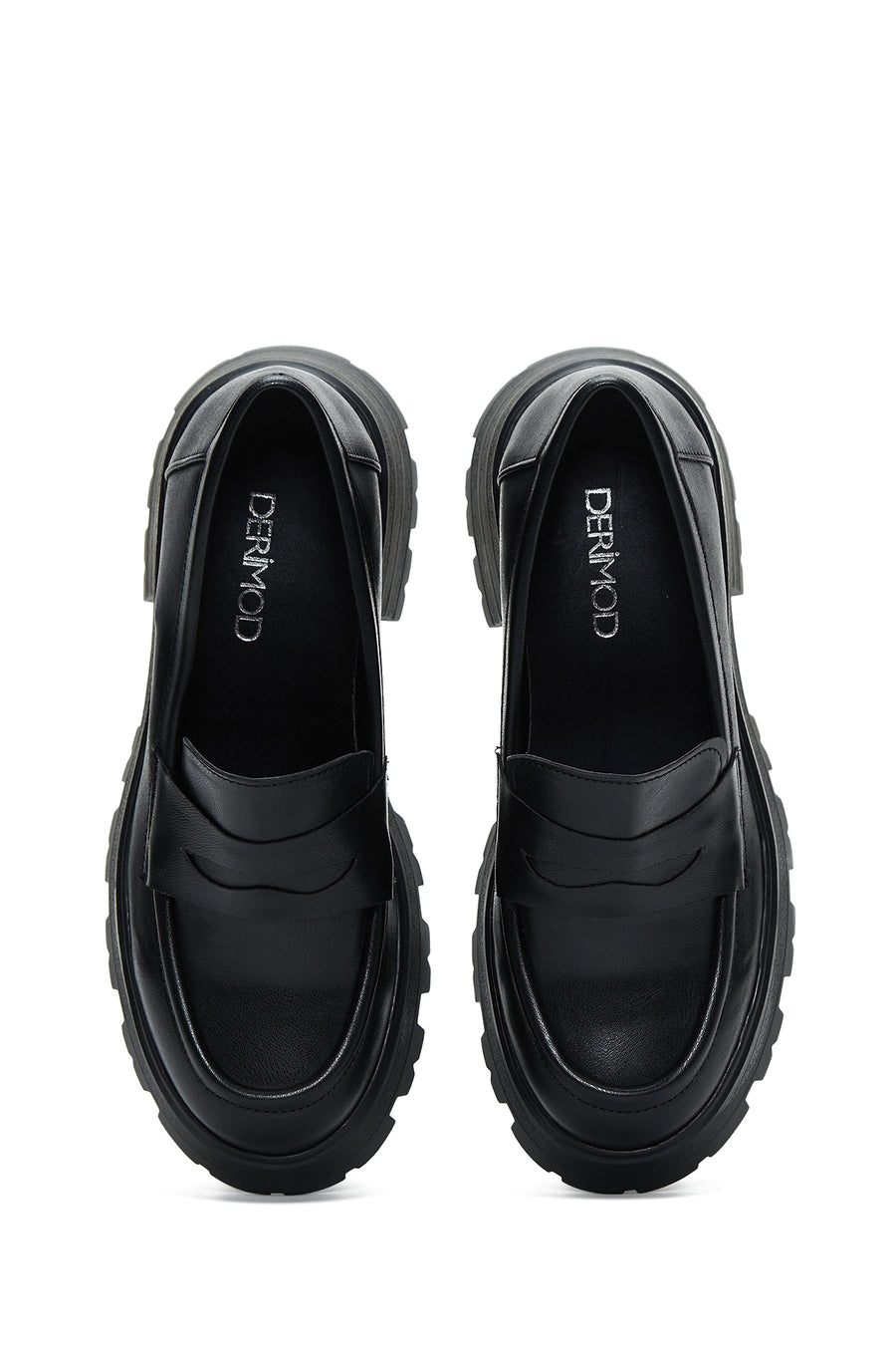 Kadın Siyah Kalın Tabanlı Loafer