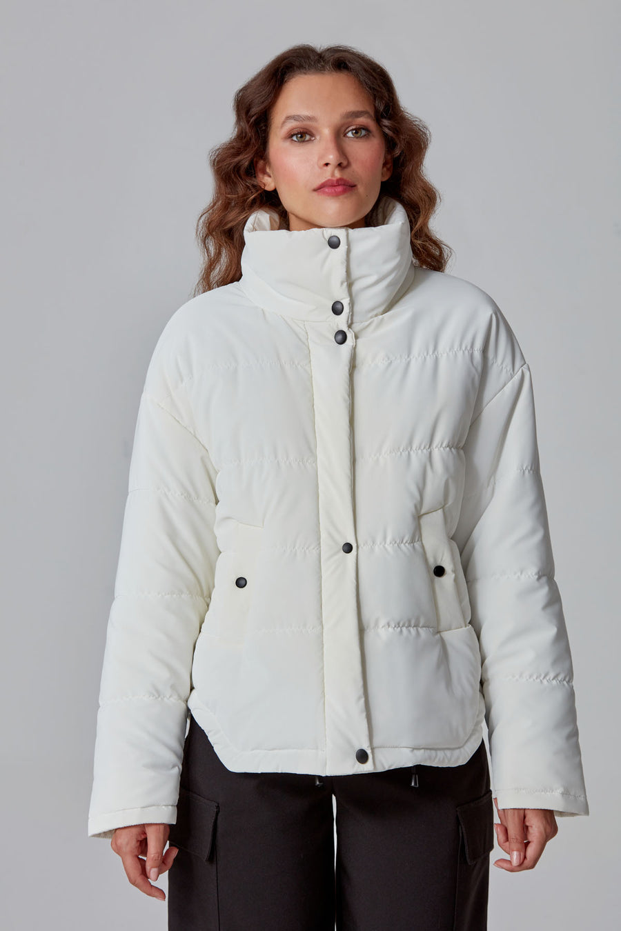 Quebec Kadın Beyaz Softwear Mont