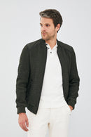 Andre Men's Green Special Stitched Nubuck Leather Coat | Derimod