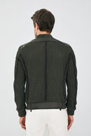 Andre Men's Green Special Stitched Nubuck Leather Coat | Derimod