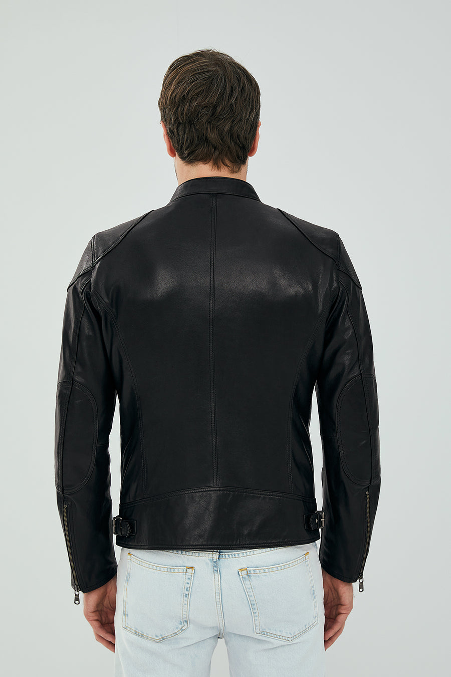 Lebron Men's Black Slim-Fit Leather Jacket