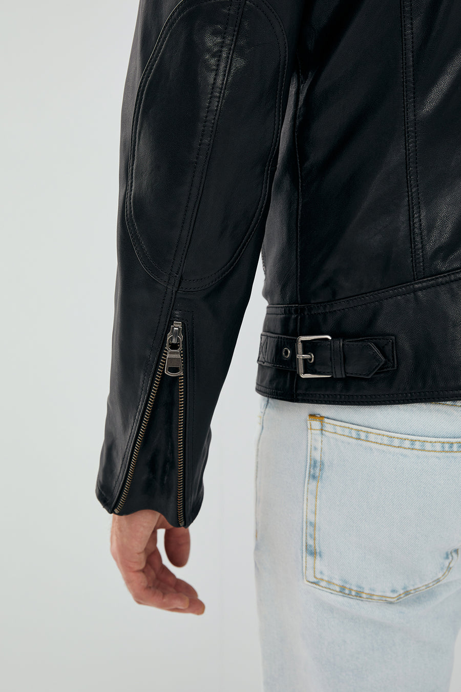 Lebron Men's Black Slim-Fit Leather Jacket