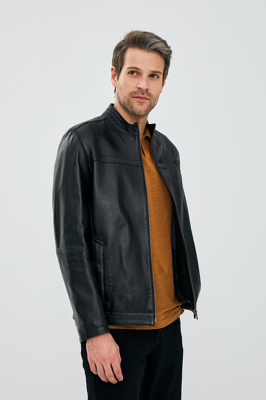 Peter Men's Black Leather Jacket