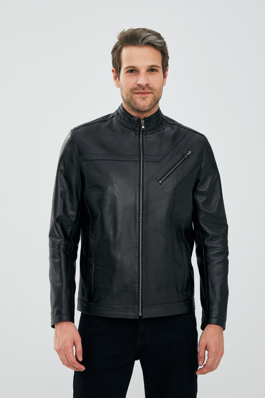 Peter Men's Black Leather Jacket