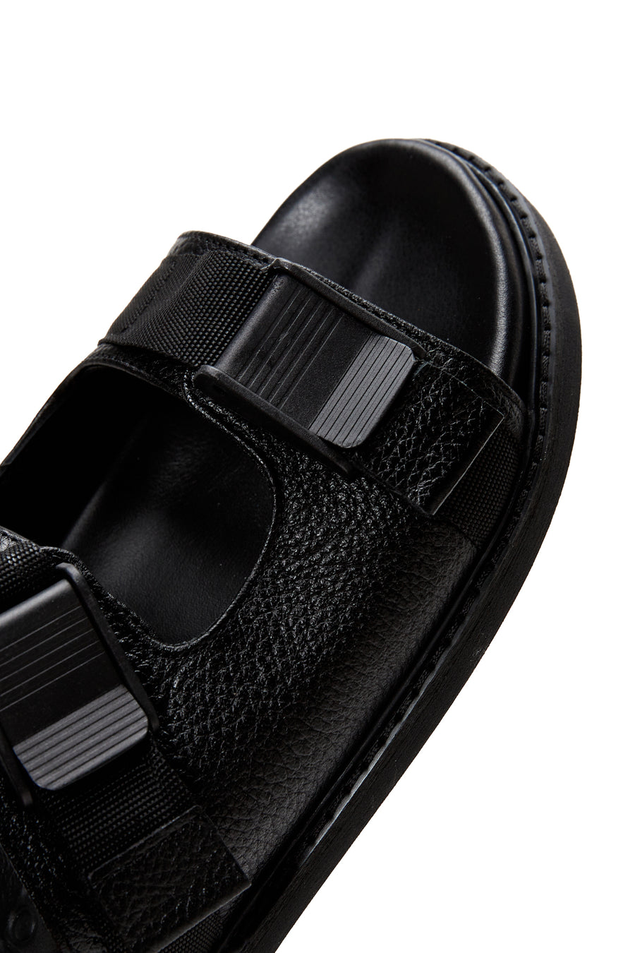 Men's Black Leather Slippers