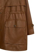 Sienna Woman Brown Oversize Leather Coat | Derimod