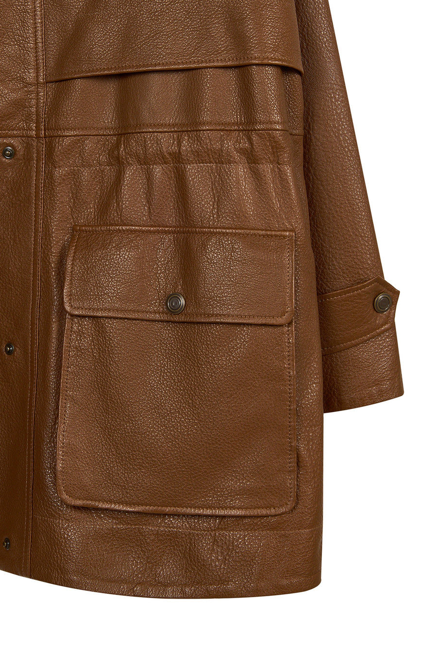 Sienna Woman Brown Oversize Leather Coat