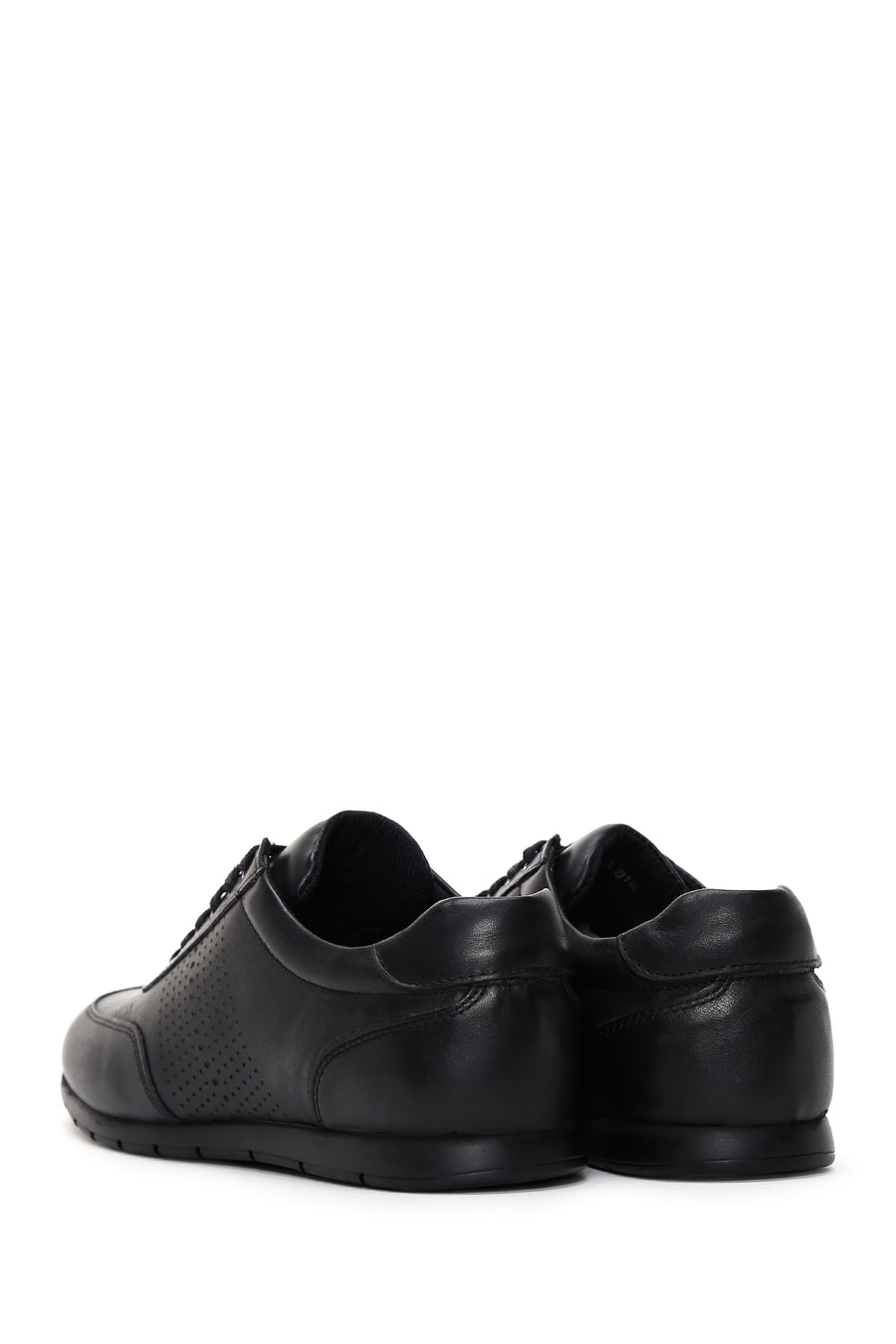 Men's Black Leather Casual Sneaker